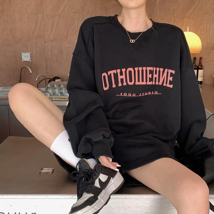 SQ013 - Bộ quần áo nỉ thể thao form rộng đùi sooc OTHOWEHNE tay bo oversite, Set áo hoodie sweater dài tay và quần short