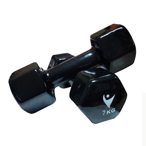 Bộ Tạ Tay 7kg Thép Nguyên Khối Bọc Cao Su (Tổng 14kg) Nhập Khẩu Cao Cấ