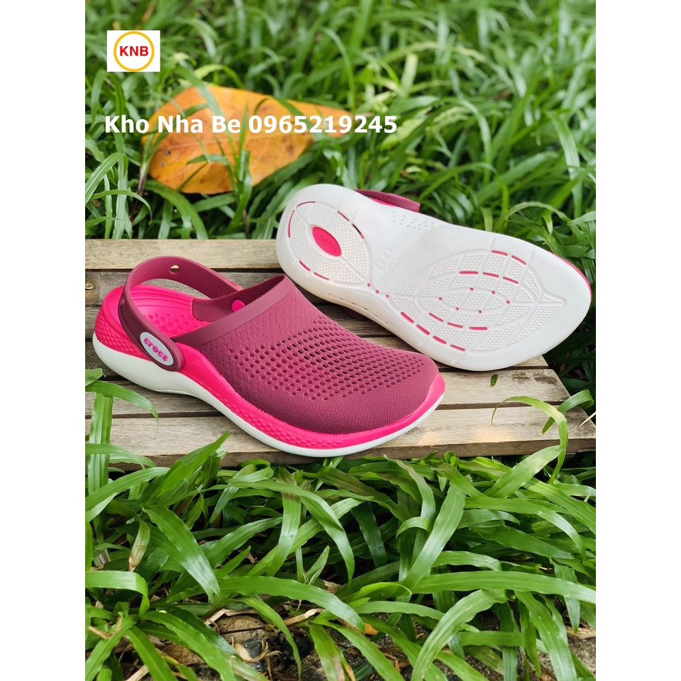 Dép sục cross 360 Literide clog màu đỏ mận, Dép Sục Nam Nữ Literide Clog 360 Đi Nắng Mưa Cao Cấp, hàng xịn