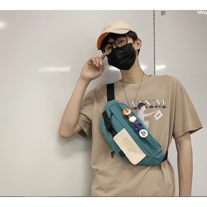 [Túi đeo bao tử nam nữ] [Túi đeo bụng unisex hot trend thời trang ulzzang Hàn Quốc khuy đính đẹp đựng đồ cá nhân] | BigBuy360 - bigbuy360.vn