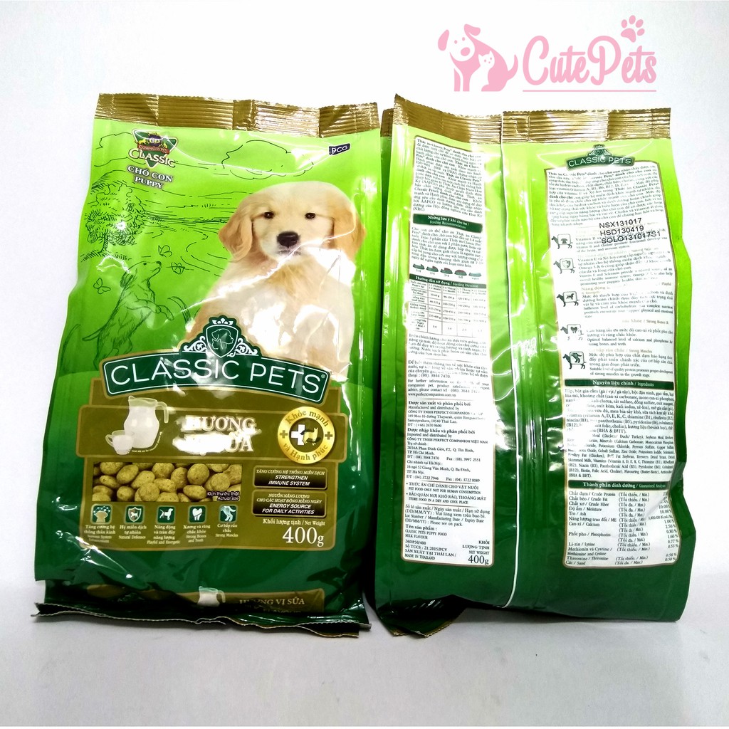 Classic Pets Puppy 400g - Thức ăn cho chó con Vị sữa - CutePets Phụ kiện chó mèo Pet shop Hà Nội