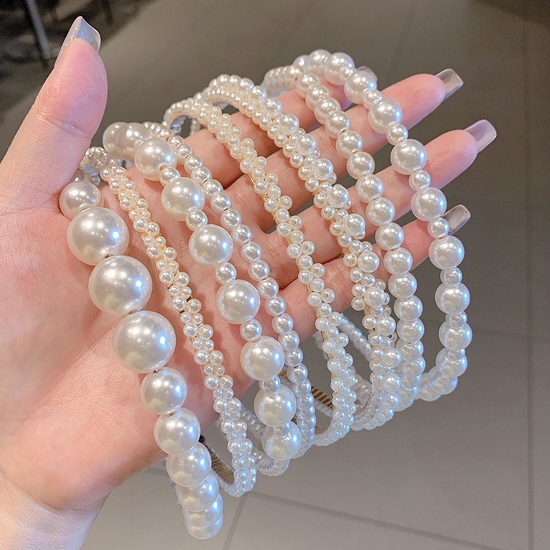 Băng Đô Đính Hạt Ngọc Trai Thời Trang Hàn Quốc Dễ Phối Đồ