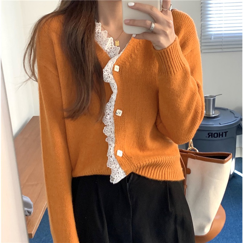 Áo Cardigan Len đan nữ Dài tay Form rộng Giữ ấm Thu Đông Ulzzang Hàn Quốc Áo Cardigan Len đan nữ tay dài Thời trang | BigBuy360 - bigbuy360.vn