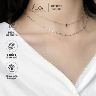 Choker bạc Moonsilver, vòng cổ bạc nữ dây kép cá tính bi tròn