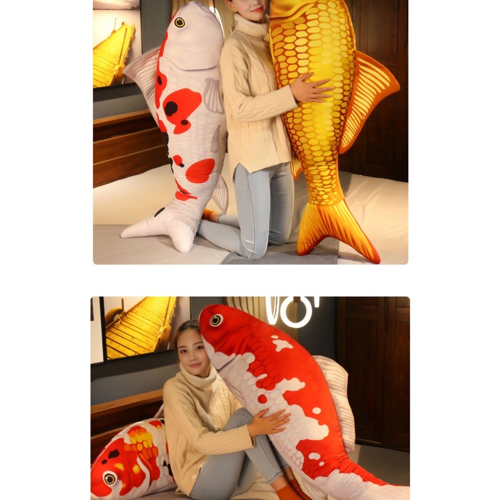 Gối ôm hình cá Koi 3d bằng nhung dễ thương xinh xắn