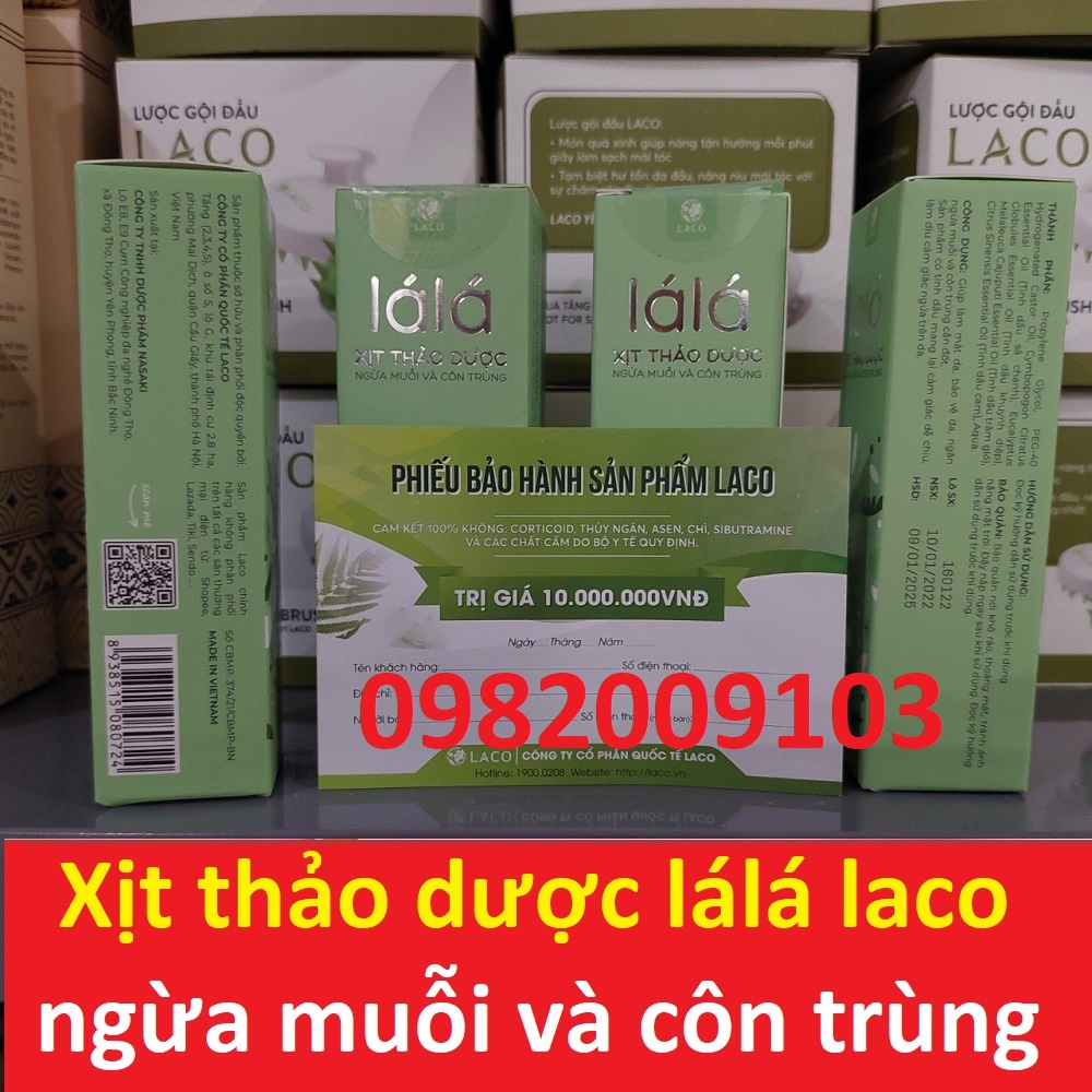 Xịt Đuổi Muỗi  lá lá laco an toàn sức khỏe cho bé chiết xuất thảo dược thiên nhiên