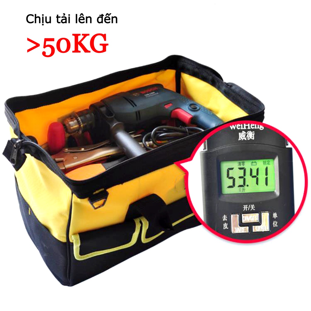 Túi đựng đồ nghề đáy nhựa, chịu lực, chống nước, chống mòn siêu bền KHAISON size 13-16-18-20inch