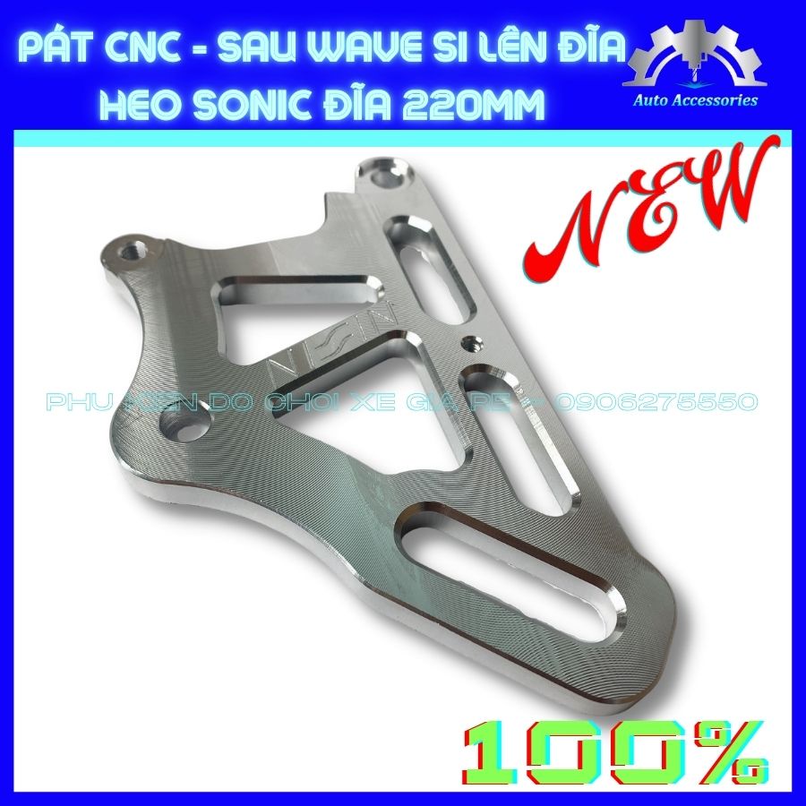 PÁT CNC - PÁT SAU xe Wave Sirius lên đĩa, gắn Heo Dầu Sau Sonic đi đĩa size 220mm - CNC tỷ mỉ, sắc xảo, thông số chuẩn