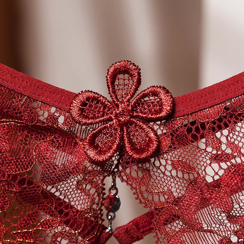 MOCHO Quần lót lọt khe dạng váy lưới trong suốt hở đáy thêu hoa gợi cảm không lộ đường may nhiều màu sắc