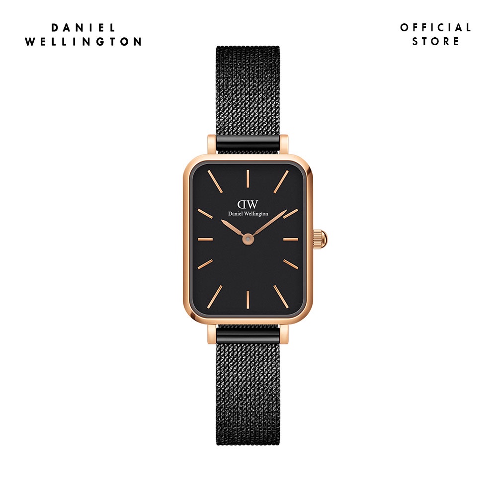 Đồng hồ Nữ Daniel Wellington dây lưới - Quadro Pressed Ashfield 20x26mm DW00100433