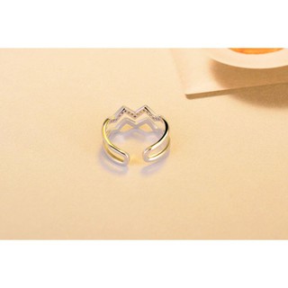 Nhẫn Zic Zắc Đôi - Trắng Bạc - R0001