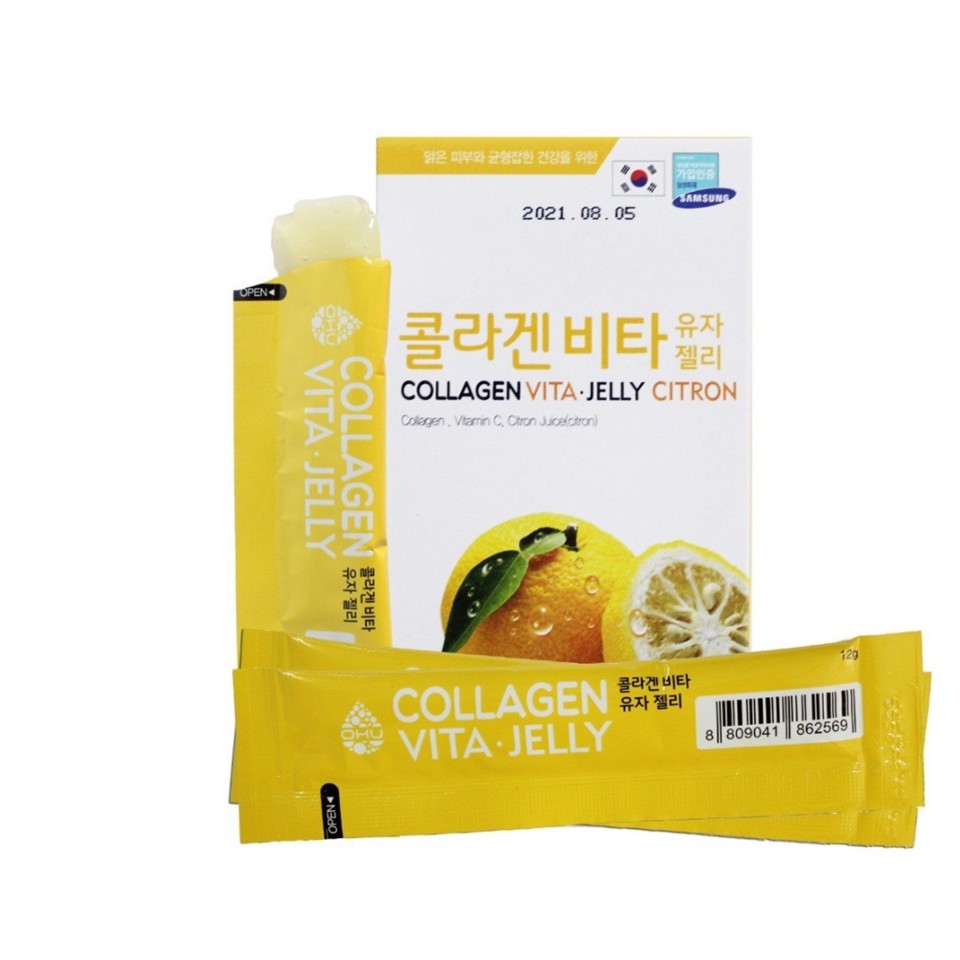 Thạch cam Hàn Quốc bổ sung Collagen và vitamin C làm đẹp và sáng da _ Collagen Vita Jelly Citron