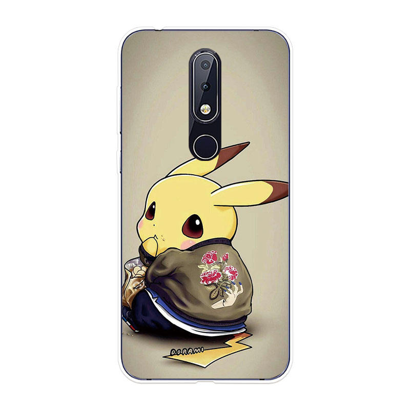 Nokia 6.1 7.1 Plus 8 8.1 X6 X7 Soft TPU Silicone Phone Case Cover Pikachu