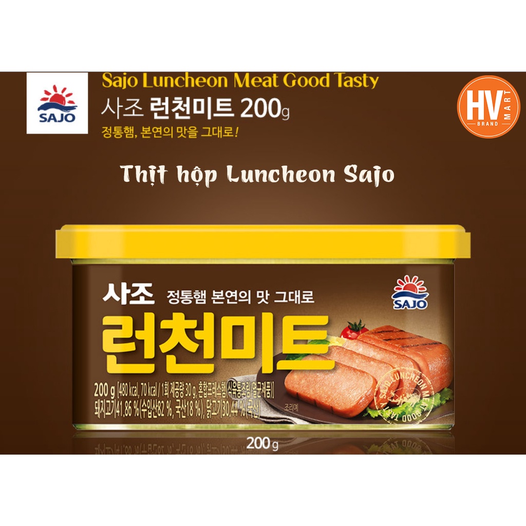 [Giá Tốt] Thịt Hộp Luncheon Sajo Hàn Quốc 200g