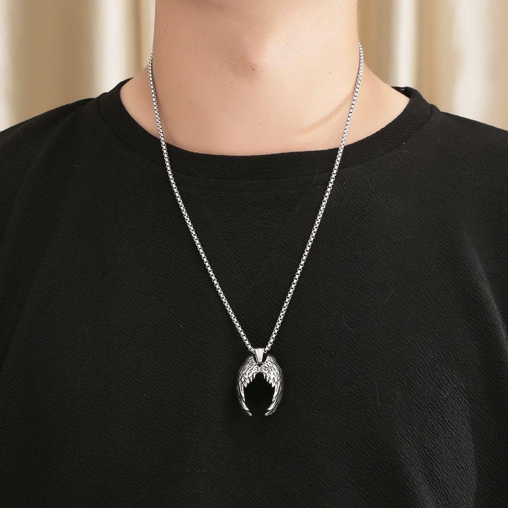 FORBETTER Vòng Cổ Choker Mặt Hình Cánh Thiên Thần Phong Cách Hip Hop Cá Tính Dành Cho Nam Nữ