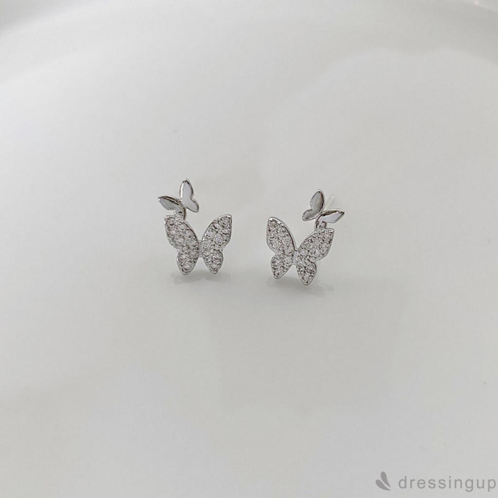 Khuyên tai hình bướm đính kim cương giả lấp lánh thanh lịch cho nữ