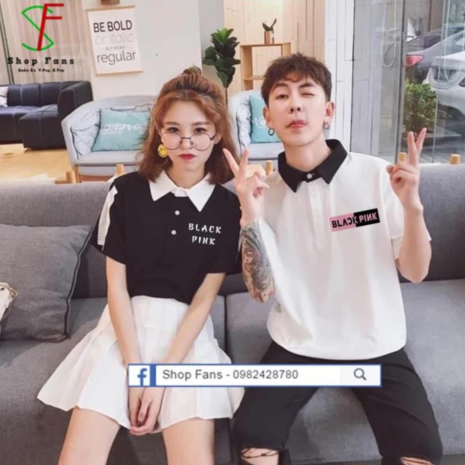 GIA TỐT -  SALE- Aó thun cổ bẻ BLACKPINK_ Thiết kế và in theo yêu cầu  / có size cho trẻ em