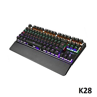 Bàn phím cơ đèn led nhiều màu dành cho game thủ K28 màu Đen