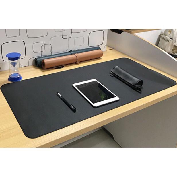 Thảm trải bàn- Deskpad da trải bàn làm việc da Pu 2 mặt chống nước, dễ lau lùi