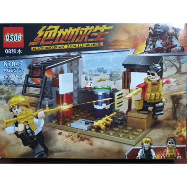 Lego QS08 67047 pubg địa điểm đột kích đụng độ nảy lửa của 2 game thủ mô hình lắp ráp ghép hình thông minh