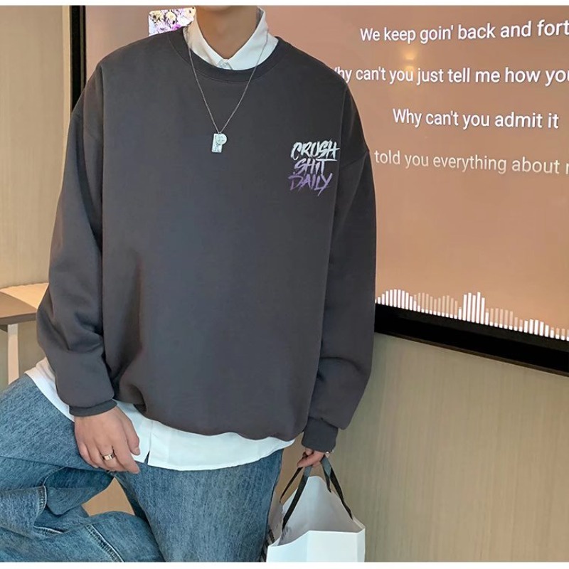 Áo Sweater Cổ Tròn Tay Dài In Chữ Màu Gradient Phong Cách Mỹ Thời Trang Thu Đông Cho Nam Và Nữ Size M-8XL