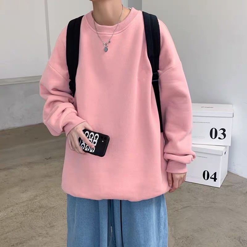 áo sweater hồng trơn