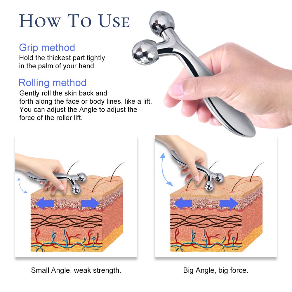 Cây lăn mát xa Salorie 3d bằng nhựa resin tự nhiên nâng cơ mặt/cằm tạo gương mặt chữ V