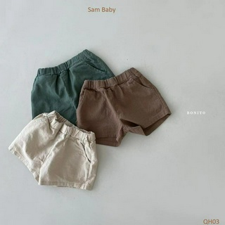 Quần soóc vải thô cho bé trai bé gái - qh03 - sam baby