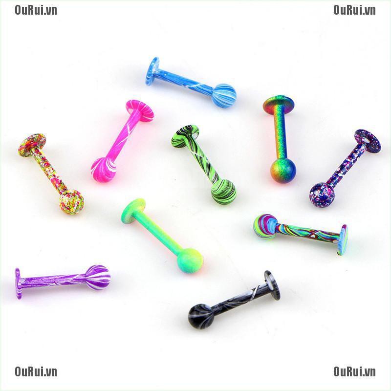 Bộ 10 Khuyên Xỏ Cơ Thể Bằng Thép Không Gỉ Cá Tính