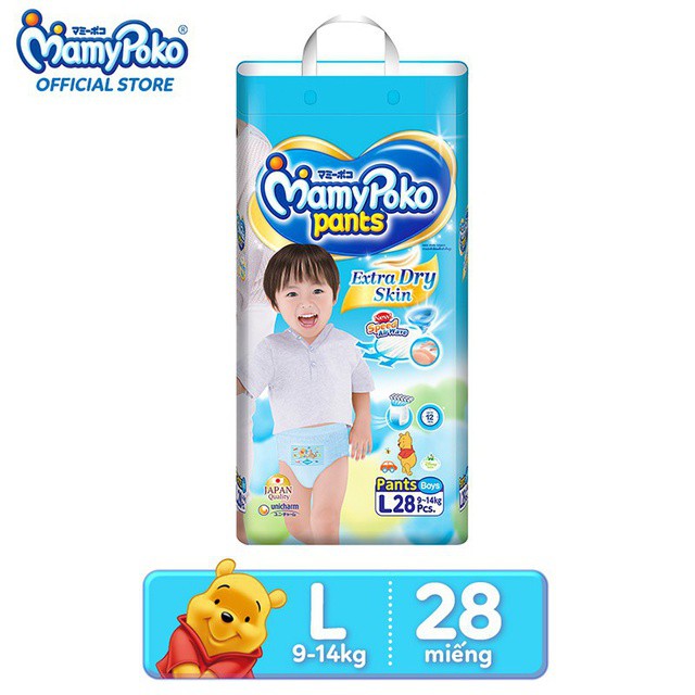 Tã quần MamyPoko XXXL cho bé trai 18 - 35kg (14 miếng) _SuBaby