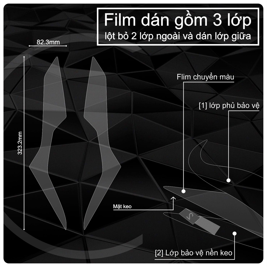 Miếng dán bảo vệ ĐÈN ĐỊNH VỊ AB 2021 PPF cao cấp chống trầy xước ĐÈN ĐỊNH VỊ Airblade 2021