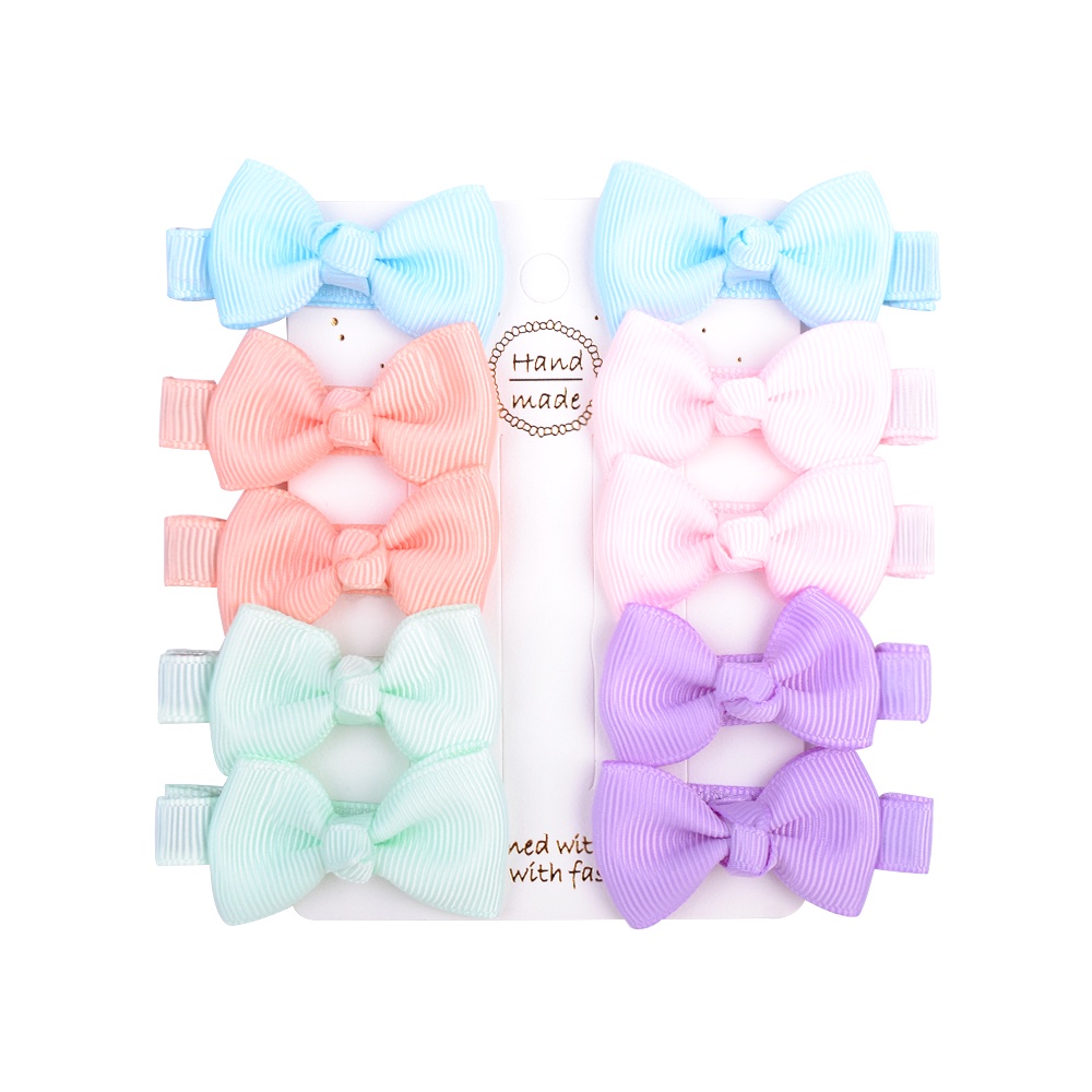 RainBow Bows Set 10 Kẹp Tóc Hình Nơ Nhiều Màu Sắc Cho Bé