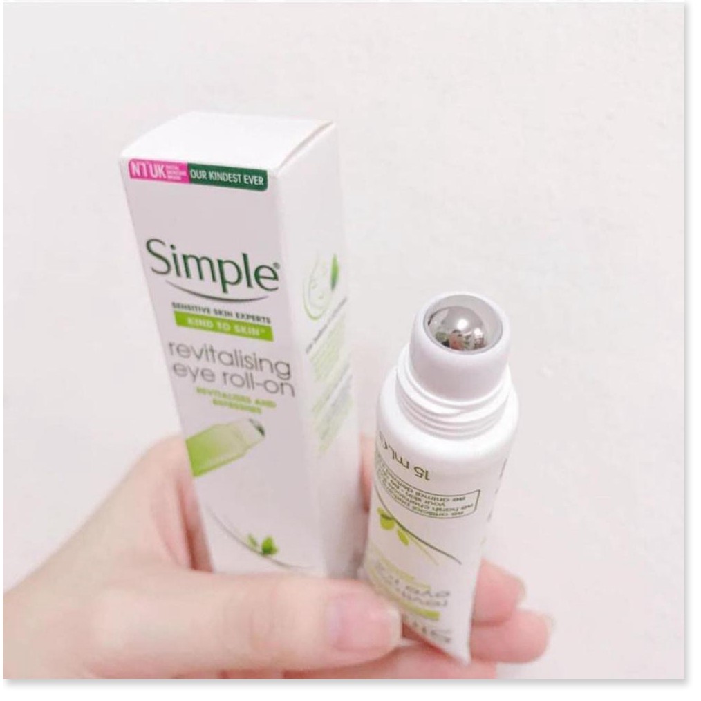 [Mã giảm giá] Simple Revitalising Eye Roll-On - Lăn Dưỡng Mắt Tươi Trẻ Xóa Tan Mệt Mỏi 15ml