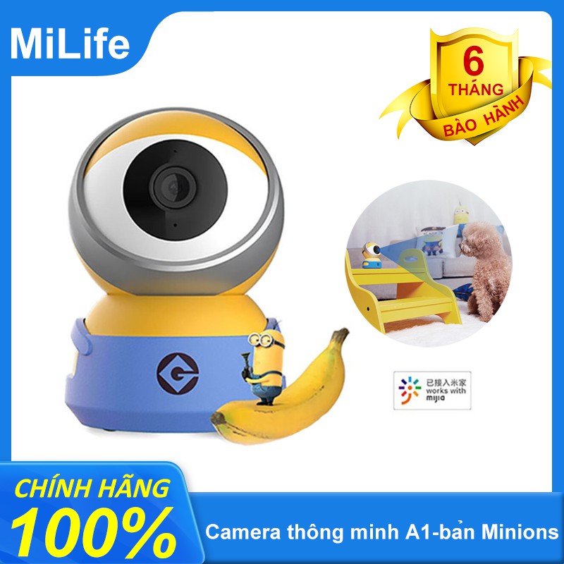 Xiaomi Minions A1 Camera thông minh camera giám sát 1296P HD WiFi Xoay 360 độ góc 110 Video webcam