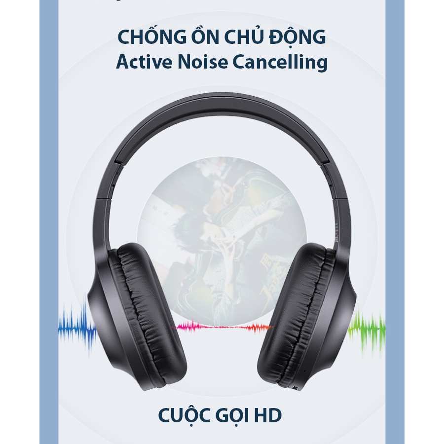 Tai nghe chụp tai bluetooth ,Tai nghe pin trâu, Âm siêu trầm YX05-TWS, 100 giờ nghe nhạc liên tục