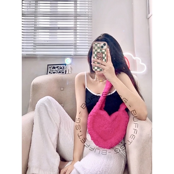 Túi Len Xù Handmade Trái Tim 💙❤️💗