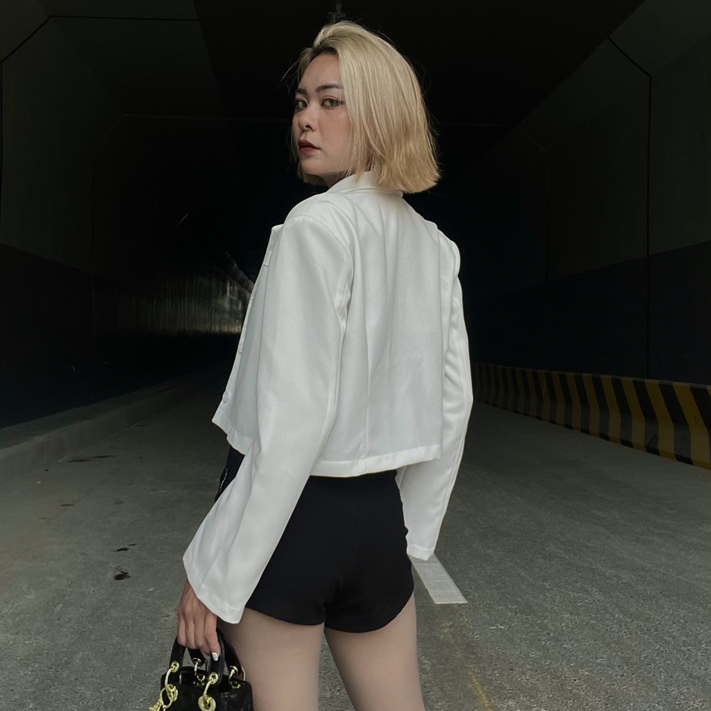 Áo khoác blaze nữ áo vest khoác croptop dáng rộng xuân hè EMMASTUDIOS