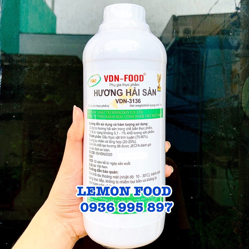 1Kg Hương hải sản - Hương cá hồi dạng lỏng VDN chuyên dùng cho món chay, thực phẩm chế biến từ thủy hải sản