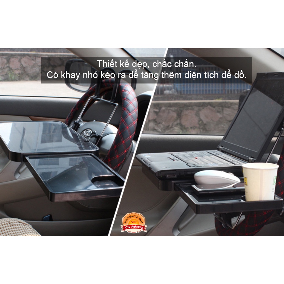 Kệ giá để đồ ăn uống, làm việc trên oto xe hơi Cartech gấp gọn