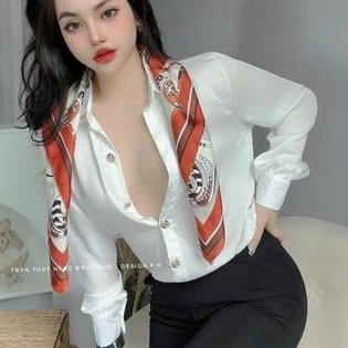 Sơ mi lụa bóng không nhăn Mẫu Hot phong cách Hàn Quốc