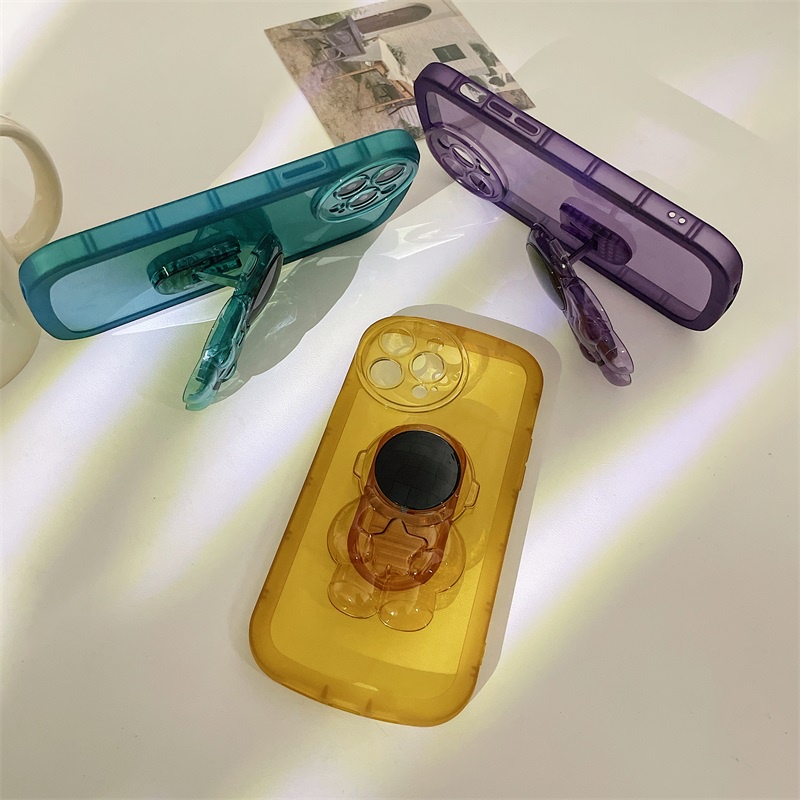 Ốp Điện Thoại Silicone Mềm Màu Kẹo Hình Phi Hành Gia Có Giá Đỡ Cho Xiaomi Mi 11 Lite 5G NE 12 12T 11T Pro