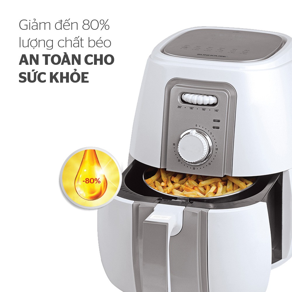 [Mã ELHADEV giảm 4% đơn 300K] Nồi chiên không dầu SUNHOUSE 3L SHD4023W