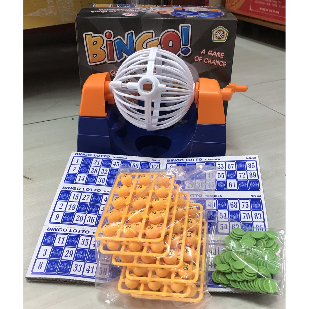 Bộ đồ chơi lôtô bingo 90 số 🚀Freeship🚀 Bộ lôtô có lồng quay lớn, đếm số chơi trong phòng, lễ tết-Shop Hàng Cực Rẻ