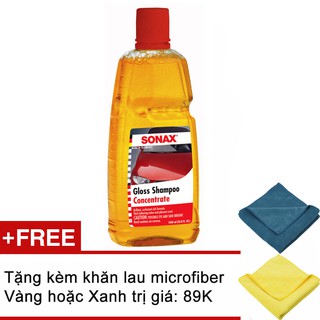 Nước rửa xe Sonax Gloss Shampoo 1lit + tặng khăn lâu xe chuyên dụng xanh hoặc vàng 314300
