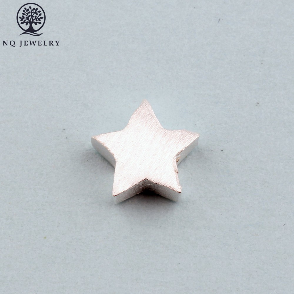 Charm bạc ngôi sao bạc xỏ ngang 6.6x7mm - NQ Jewelry
