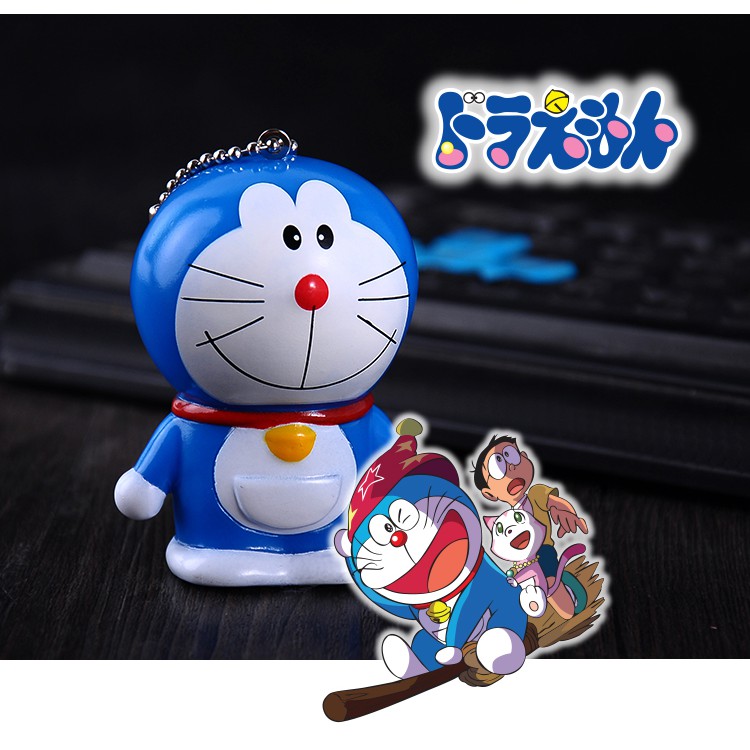 Móc Khóa Anime Doraemon ❤️FREESHIP❤️ Cute Dễ Thương Treo Balo Kèm Chuông tặng Dây Da