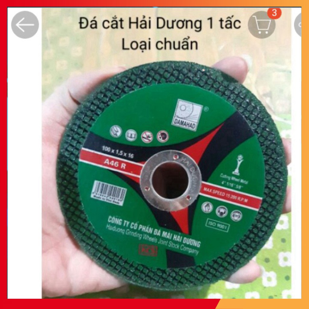 [SIÊU SALE] [SALE] Đá cắt đá mài sắt Hải Dương 100mm ( 1 Tấc)TẶNG KÈM