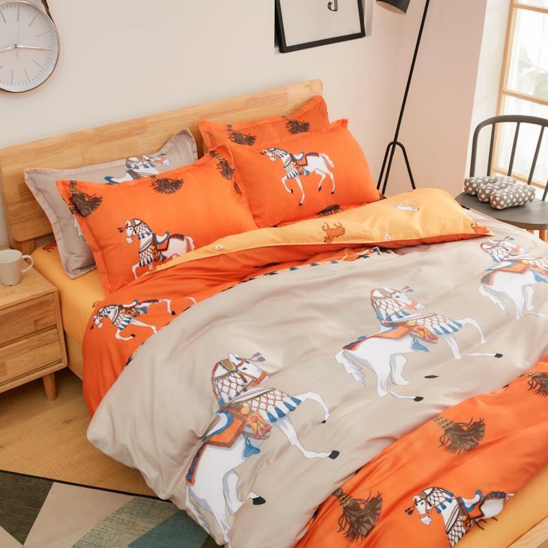 Bộ Chăn Ga Cotton POLY MẪU NGỰA CAMchăn, ga, cotton, ga nệm, chăn ga, cotton poly, chăn nệm, chăn ga gối, bedding️