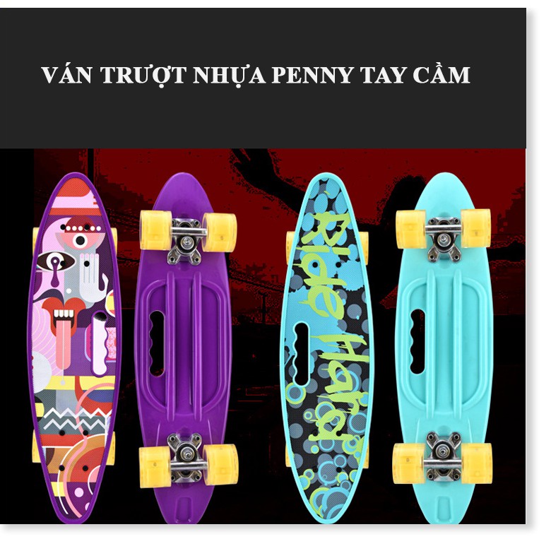 Ván Trượt Penny Bánh Xe Có Đèn LED Phát Sáng Kiểu Dáng Có Tay Cầm Mới Nhất 2021