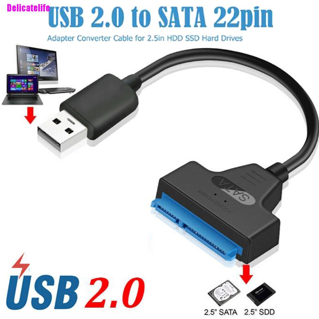 Dây cáp chuyển đổi cổng USB 2.0 sang SATA 22 chân cho ổ cứng SSD